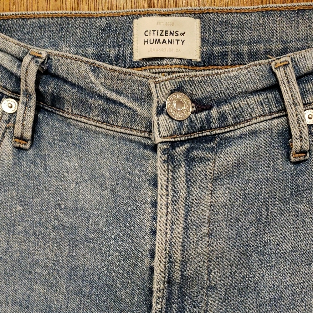 Citizens Of Humanity Medium Light Wash Blue Denim Jeans-Rocket Ankle - Picture 2 of 9